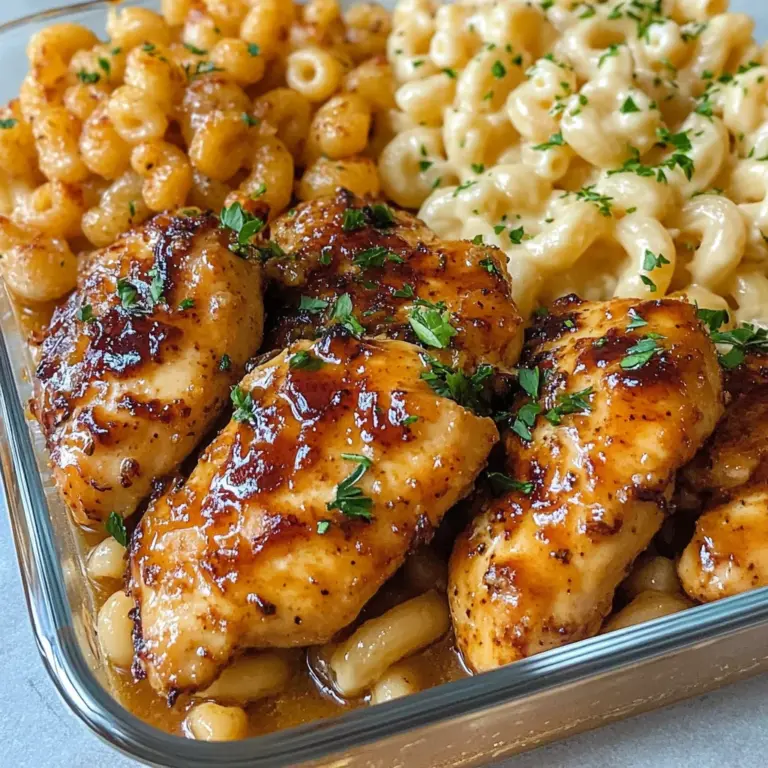 High-Protein Honey Garlic Butter Chicken with Mac & Cheese