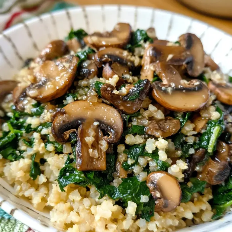 Low Carb Mushroom & Spinach Cauliflower Rice