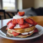Strawberries and Cream Protein Pancakes
