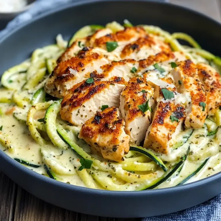 Zucchini Noodle Chicken Alfredo