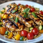 Easy Balsamic Chicken & Veggie Orzo