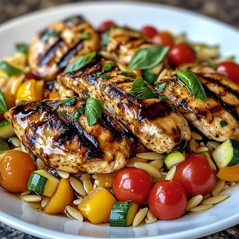 Easy Balsamic Chicken & Veggie Orzo