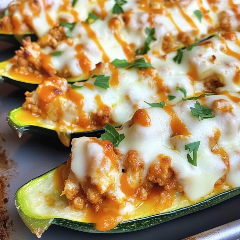 Buffalo Chicken Zucchini Boats (Low Carb)