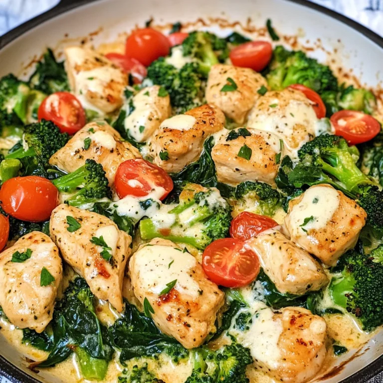 Garlic Chicken with Broccoli and Spinach