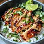 Sweet Chili Chicken Bowl with Coconut Lime Drizzle