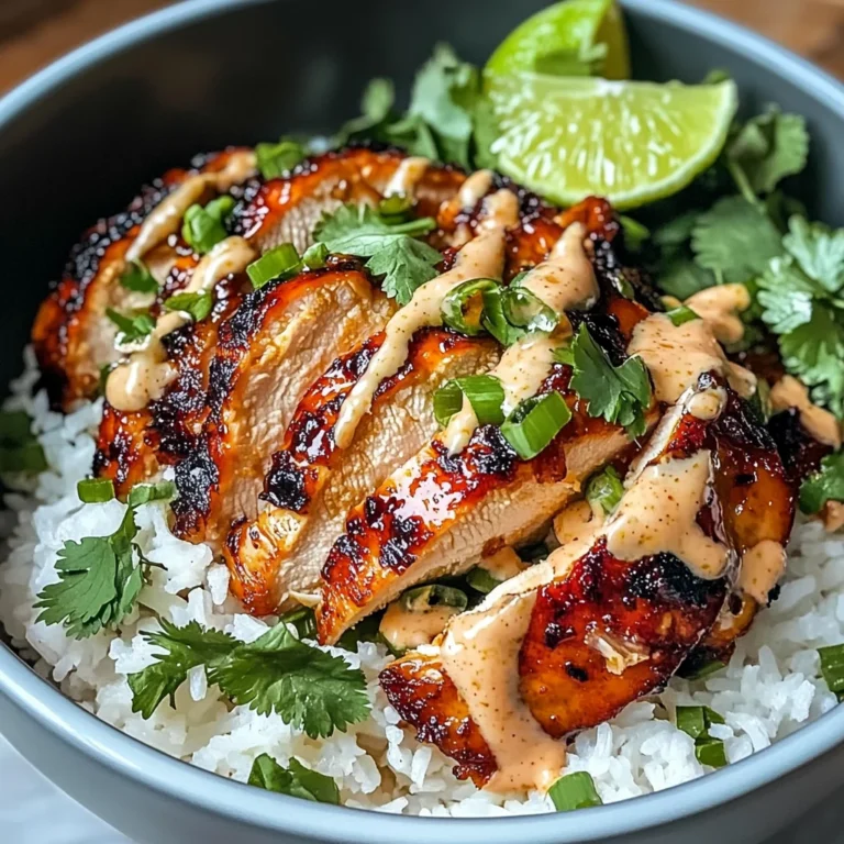 Sweet Chili Chicken Bowl with Coconut Lime Drizzle
