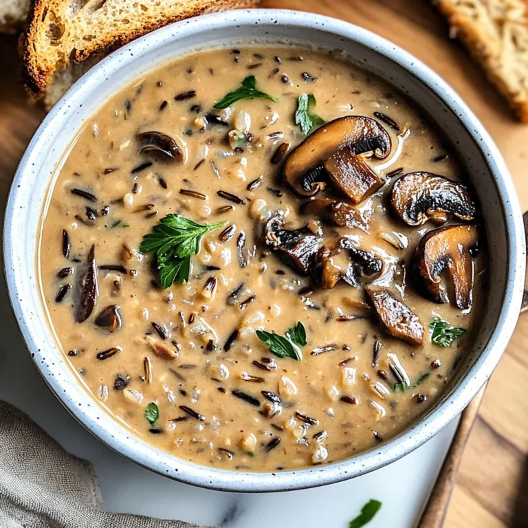 Vegan Mushroom Wild Rice Soup