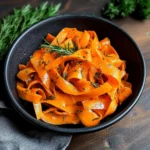 Carrot Ribbons in Rosemary Butter Sauce