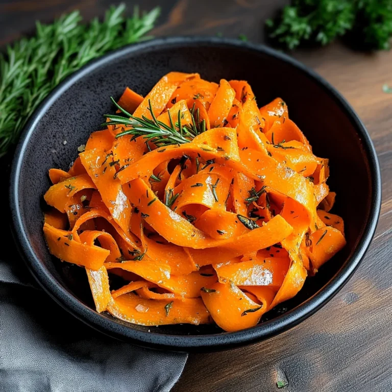 Carrot Ribbons in Rosemary Butter Sauce