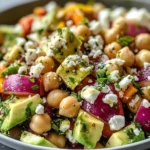 Chickpea Feta Avocado Salad