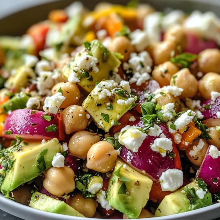 Chickpea Feta Avocado Salad