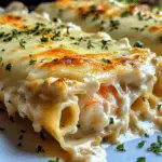 Dive into Decadence: Shrimp & Crab Alfredo Lasagna Roll-Ups You’ll Crave