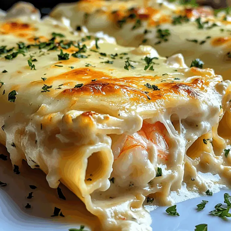 Dive into Decadence: Shrimp & Crab Alfredo Lasagna Roll-Ups You’ll Crave