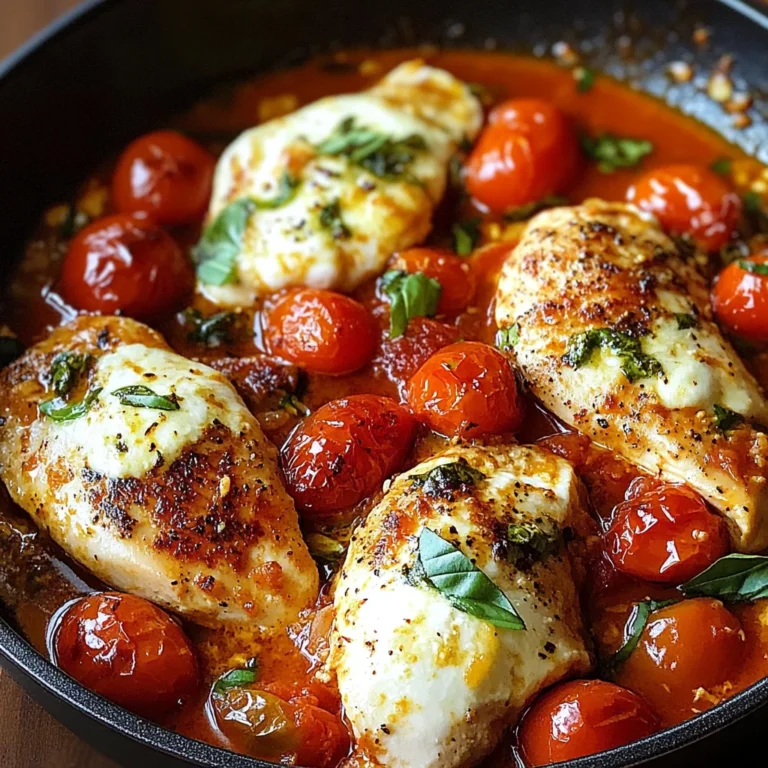 Garlic Tomato Chicken with Mozzarella